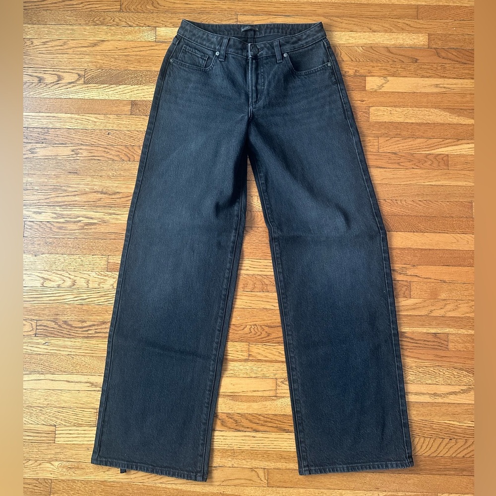 Silver Jeans Ladies Low Rise Wide Leg Black Denim